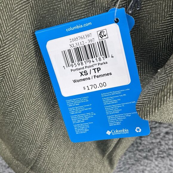 Columbia Jacket Womens XS Green Portland Point Parka Omni Heat Infinity Tech - Picture 3 of 6